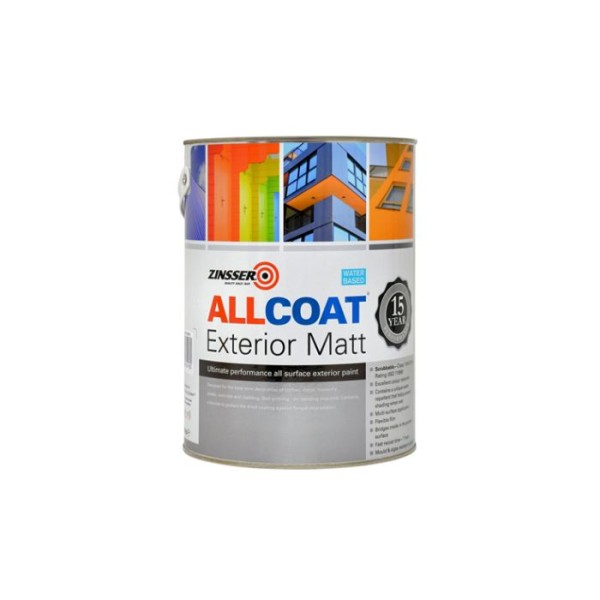 Vopsea Allcoat Exterior Matt White, Zinsser, 1 Litru